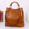 Zency Fashion Brown 100% Genuine Leather Women Handbag Simple Travel Tote Bag Large Capacity Lady Shoulder Bags Crossbody Purse