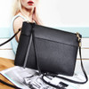 Coofit Women's Clutch Bag Simple Black Leather Crossbody Bags Enveloped Shaped Small Messenger Shoulder Bags Female Bag