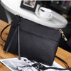 Coofit Women's Clutch Bag Simple Black Leather Crossbody Bags Enveloped Shaped Small Messenger Shoulder Bags Female Bag