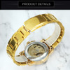 Luxury Women Golden Skeleton Auto Mechanical Watch Stainless Steel Strap Crystal Diamond Decoration  Ladies Wristwatch