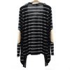 Feitong Black and White Stripe Elbow Patching PU Leather Long Sleeve Knitted Cardigan Fall Slim 2018 Spring Autumn Women Sweater