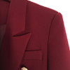 HIGH STREET New Fashion 2018 Designer Blazer Jacket Women's Metal Lion Buttons Double Breasted Blazer Outer Coat Wine red