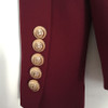 HIGH STREET New Fashion 2018 Designer Blazer Jacket Women's Metal Lion Buttons Double Breasted Blazer Outer Coat Wine red