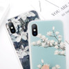 USLION Matte TPU Flower Phone Case For iPhone X 8 Plus Magnolia Floral Back Cover For iPhone 7 6 6S Plus Soft Silicone Cases