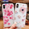 USLION Flower Soft TPU Case For iPhone X XR XS Max 3D Relief Floral Phone Cases For iPhone XR Clear Silicone Back Cover Coque