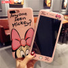 For IPhone XS Max Luxury Cartoon Minnie Mickey Mouse Women Protective Case Glass for I Phone X XR 8 7 6 6s Plus Cute Full Cover