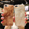 Lovebay Gold Foil For iPhone 6 6s 7 8 Plus X Phone Case Luxury Glitter Bling Marble Glossy Soft TPU Phone Case For iPhone 8 Capa