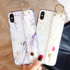 Luxury Hand Strap Bracket Soft Silicone Phone Cases for iPhone XS Max XR X 10 8 7 6s Plus Marble Stone Stand Holder Cover coque 