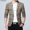VERSMA Vintage Trend Plaid Business Casual Suit Blazer Jackets Coats Men Korean Slim Fit Groom Wedding Dress Blazers Jacket Men