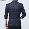 VERSMA Vintage Trend Plaid Business Casual Suit Blazer Jackets Coats Men Korean Slim Fit Groom Wedding Dress Blazers Jacket Men