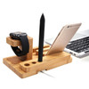 Multi Device Desktop Bamboo Wood Charging Station  Dock Stand Holder for iPhone iWatch Support iPad Mini Tablet Stylus Pen