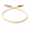 Gold silvery leaf shape Wedding designer Elastic belts for women girl Stretch Skinny Waist Belt Cummerbunds metal female belts