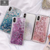 QINUO Love Heart Glitter Phone Case For iphone X XR XS MAX Liquid Quicksand Cover For iphone 5 5S SE 6S 6 7 8 Plus Bling Sequins