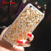 Gold Foil Transparent Gel TPU Case For iPhone 7 8 6 6S X Plus 5S 5 S SE Case Glitter Thin Clear Silicon Cover Pink with Sparkles