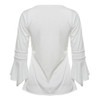 Korea Style Women Blouse Shirts 2017 Elegant Ruffles Women Tops Plus Size Flare Sleeve Solid Casual Loose Shirt blusas feminina