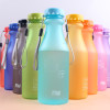 Candy Colors Unbreakable Water Bottles Frosted Leak-proof Plastic Kettle 550mL Portable Bottle for Travel Yoga Running Camping