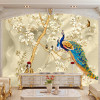 Custom Mural Wallpaper 3D Stereo Magnolia Flowers Peacock Wall Painting Living Room TV Sofa Background Wall Papers For Walls 3 D