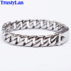 TrustyLan Fashion New Link Chain Stainless Steel Bracelet Men Heavy 12MM Wide Mens Bracelets 2018 Bicycle Chain Wristband