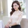 2017 Spring Autumn Women Tops Fashion Lace Blouse Long Sleeve Slim Body Floral Shirt Elegant Plus Size Lace Top blusas femininas