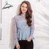 Gracegirl 2018 Spring Women Blouse Shirt Series Winter High Collar Lace Hollow Out Sexy Blusas Peplum Back Zipper Tops SA0363669