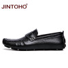 JINTOHO Big Size Men Flats Shoes Fashion Casual Men Loafers Luxury Brand Men Shoes Genuine Leather Loafers Slip On Male Shoes