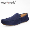 Merkmak Luxury Brand Fashion Soft Moccasins Men Loafers High Quality Genuine Leather Shoes Mens Flats Suede Driving Shoes