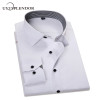 Plus Size 4XL 2019 Pure Color Men's Dress Shirts Male Long Sleeve Slim Fit Shirt Fashion Business Normal Clothing For Man YN264