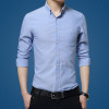 2019 New Fashion Men Dress Shirt Solid Color Casual Slim Fit Men's shirt Long sleeve Oxford Spring Korean Work Wear 5XL YN618