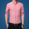 2019 New Fashion Men Dress Shirt Solid Color Casual Slim Fit Men's shirt Long sleeve Oxford Spring Korean Work Wear 5XL YN618