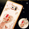 For Samsung Galaxy J3 J5 J7 2016 2017 A6 2018 Phone Cases Finger Ring Buckle Rhinestone Soft Transparent TPU Protect Back Cover
