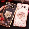 For Samsung Galaxy J3 J5 J7 2016 2017 A6 2018 Phone Cases Finger Ring Buckle Rhinestone Soft Transparent TPU Protect Back Cover