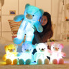 50cm Creative Light Up LED Teddy Bear Stuffed Animals Plush Toy Colorful Glowing   Christmas Gift for Kids Pillow 