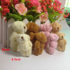 100pcs 4.5cm mini color teddy bear doll pendants wholesale baby cartoon bouquet of filler material key chain no smell 6cm bears