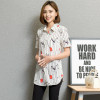 Fashion Women Blouses Short Sleeves 2018 Summer New Plus Size Shirts Office Print Shirt Women Blouse Tops Blusas Female Clothing