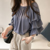new women tops and blouse 2018 fashion chiffon blouse long sleeve solid color female tops shirt plus size women blusa 1012 40