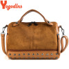 Yogodlns High Quality PU leather Women Bag Handbag Casual Large Capacity Hobos Female Totes Bolsas Vintage Solid  Shoulder Bag 