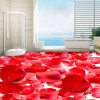 3D Red Flowers Photo Floor Wallpaper Stickers Anti Wear Living Room Bedroom Waterproof PVC Self Adhesive Vinyl Flooring Murals