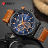 Watches Men Luxury Brand CURREN Chronograph Men Sports Watches Leather Quartz Wristwatch Relogio Masculin Clock Army Military