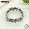 High Quality 100% 925 Sterling Silver Dazzling Daisy Meadow Stackable Ring For Women Luxury Original Jewelry Gift FB7122