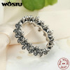 High Quality 100% 925 Sterling Silver Dazzling Daisy Meadow Stackable Ring For Women Luxury Original Jewelry Gift FB7122