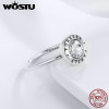 WOSTU New Collection 100% 925 Sterling Silver Forever Family Clear CZ Finger Rings for Women Luxury Silver Jewelry Anel DXR193