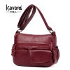 Kavard Brand Women Messenger Bags Shoulder Designer High Quality Leather Bags Women Double Zippers Crossbody Bags New Sac Femme