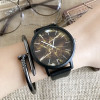 2022 Fashion Marbling Stripe Creative Quartz Watch Men Women Wristwatches Leather Band Clock British Style Marble Watch