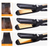 CkeyiN Interchangeable 3 in 1 Titanium Plate Hair Crimper Straightener Corn Waver Corrugated Curling Iron Temperature Control