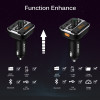 Onever Car Audio mp3 player FM transmitter wireless modulator Car Bluetooth Handsfree With Charger 3.4A Dual USB TF Slot black