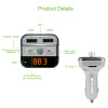 Onever Car Audio mp3 player FM transmitter wireless modulator Car Bluetooth Handsfree With Charger 3.4A Dual USB TF Slot black