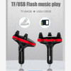 JINSERTA Power ON/OFF Control FM Modulator Bluetooth FM Transmitter Handsfree Car Kit Audio MP3 Player AUX Output TF USB Music