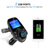 Bluetooth FM Transmitter Wireless in-Car Radio Receiver Adapter, Handsfree Car Kit Music Player with 2 USB Ports AUX in/Out TF