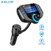 ANLUD Bluetooth FM Transmitter QC3.0 Dual USB Car Quick Charge Handsfree Car Kit Aux Modulator FM Radio Audio TF AUX MP3 Player