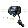 Onever FM Transmitter 2 Port QC 3.0 Quick Charger Bluetooth Handsfree Car Kit Modulator 1.65'' Screen MP3 Player Support Siri